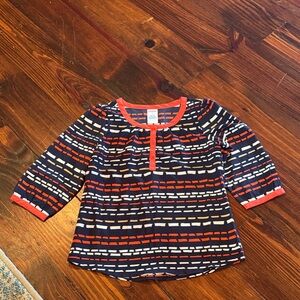 Gymboree Navy and Orange Striped Kids Blouse